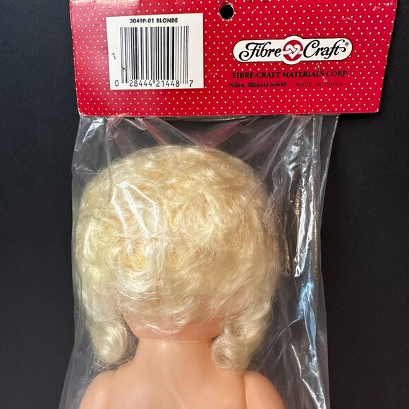 Fibre Craft Angel Doll 13" – Vintage Blonde, Sleepy Eyes #3049P-01 New Old Stock - Picture 5 of 7
